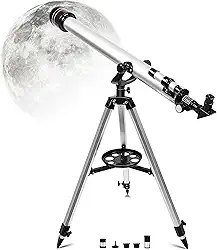 Telescopio Astronomico, Diâmetro Da Lente Objetiva: 60 mm, Telescopio Astronomico Profissional, Luneta Telescópica Profissional, Telescópio Astronômico de Alta Ampliação, Tripé Com Altura Ajustável