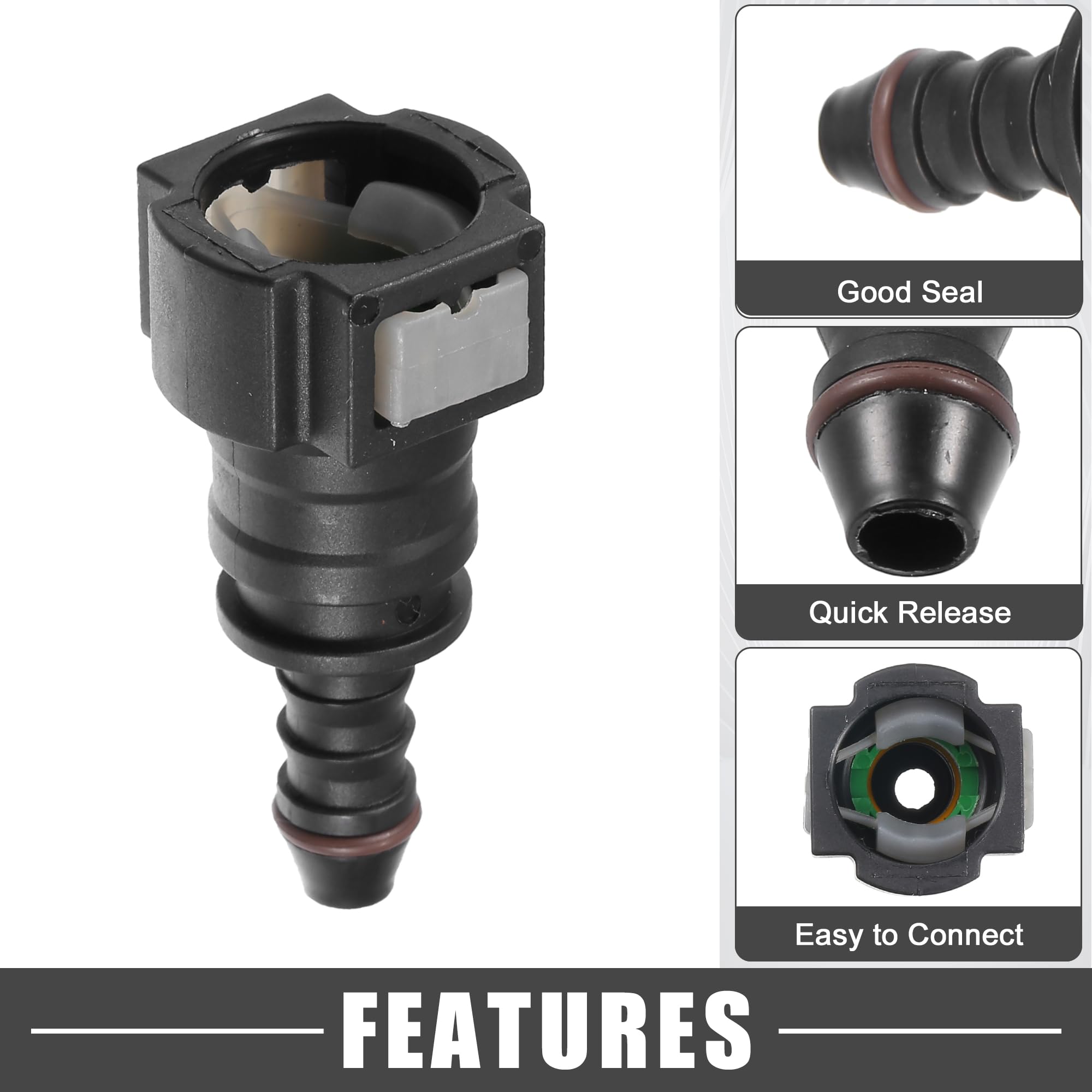 A ABSOPRO Conector Rápido De Combustible Para Automóvil, Gris, 2Pcs | Material: Plástico, Uso: Para Automóvil, Función: Conexión Rápida Y Sellado, Resistente A La Corrosión