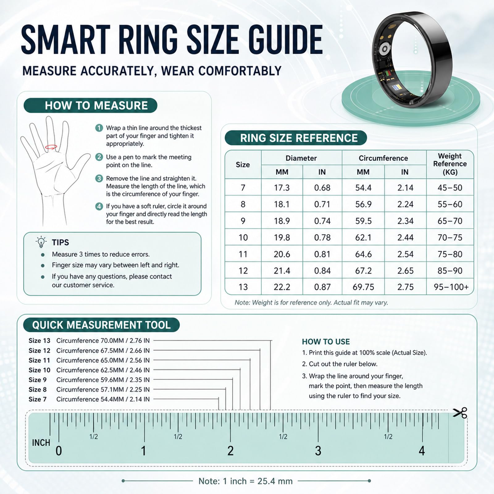 Smart Ring Health Tracker, Anillos de Salud Portátiles con Seguimiento del Sueño, con Contador de Pasos, Seguimiento de Calorías, Rastreador de Sueño, Anillo Black-13#