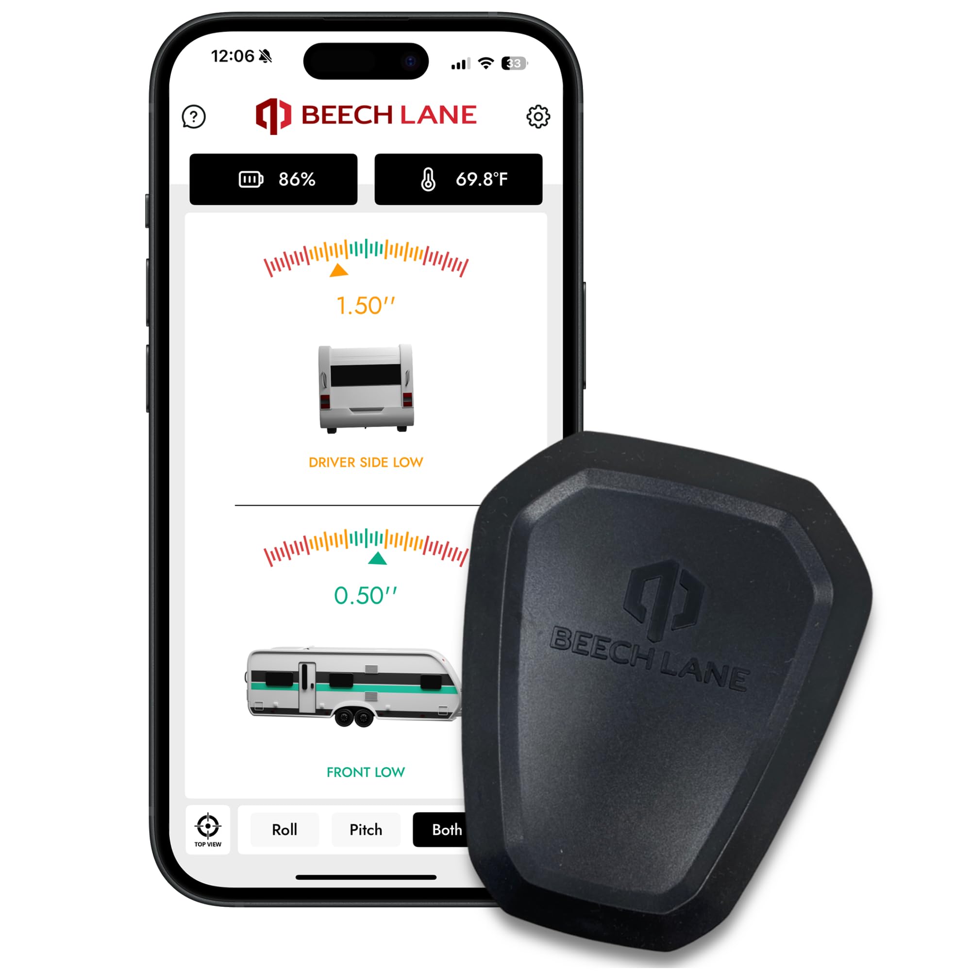 - Beech Lane Wireless RV Leveling System, Made in the USA, User-Friendly Phone App With Real-Time Precise Leveling Measurements, Advanced Wireless Camper Leveler, Included AA Batteries, Patented