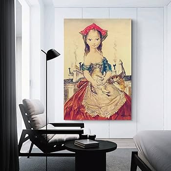 Amazon.co.jp: 藤田嗣治 プリント 有名な絵画の複製 「少女」の
