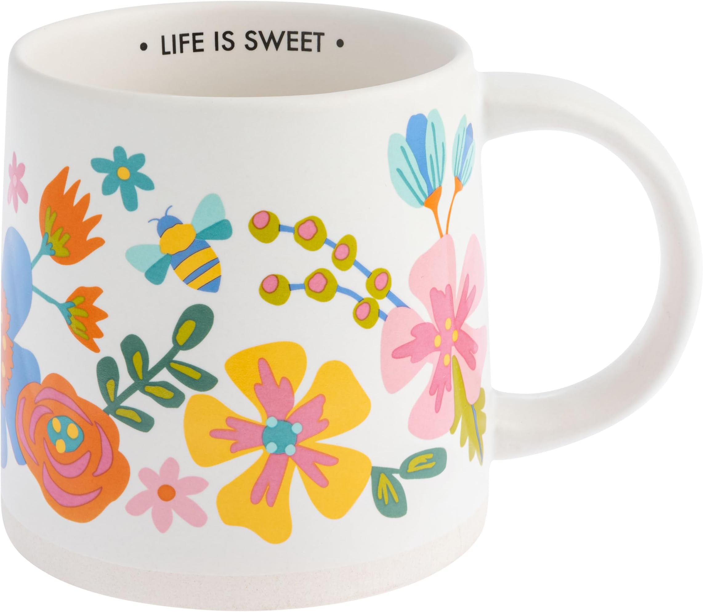 14 oz Shelly Mug - Cute Coffee and Tea Mug - Ceramic Coffee Mugs for Women and Men, Life Is Sweet