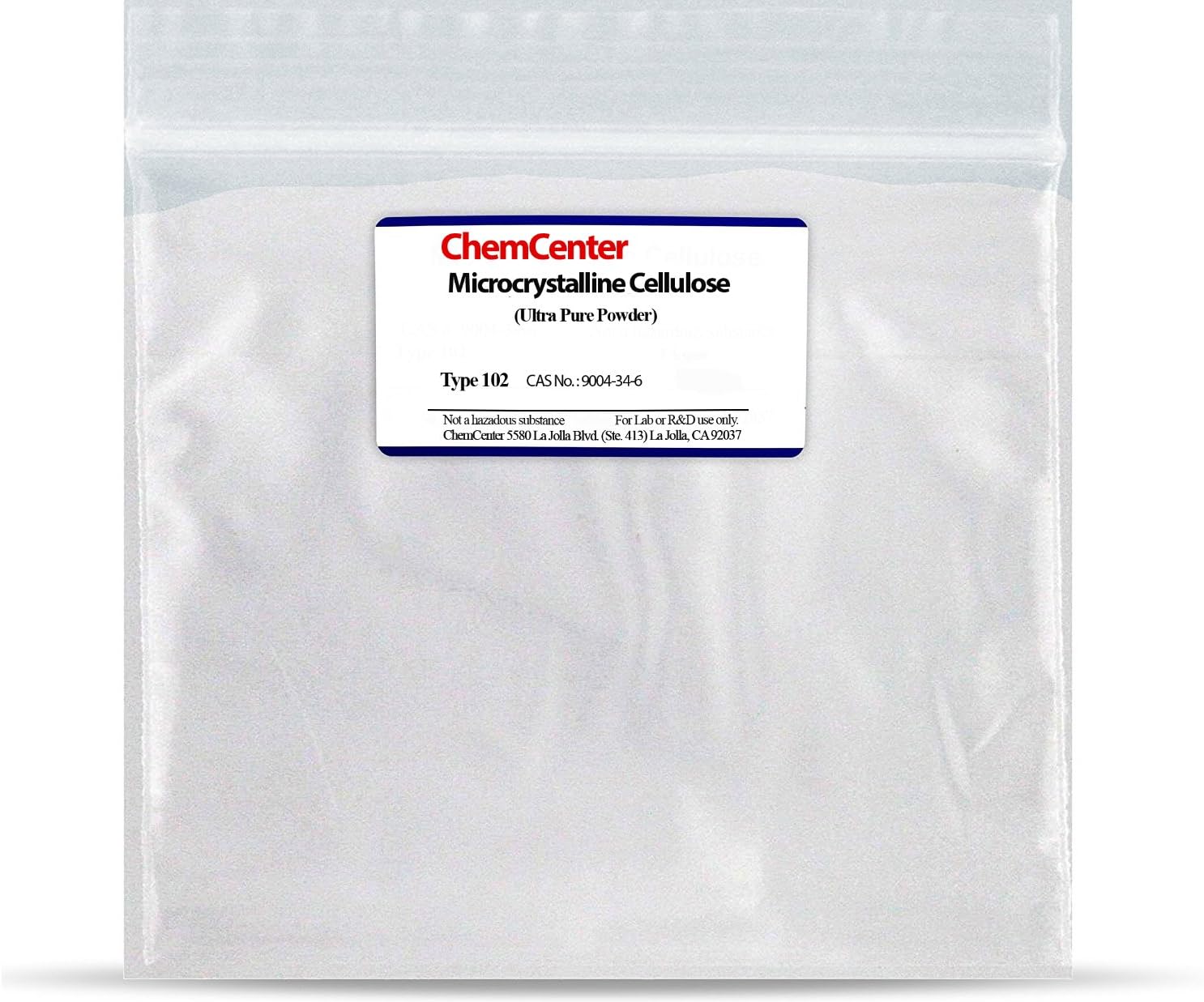 Microcrystalline Cellulose, Powder, Type 102, 100-200 mesh, 1 kg (2.2 Pounds)