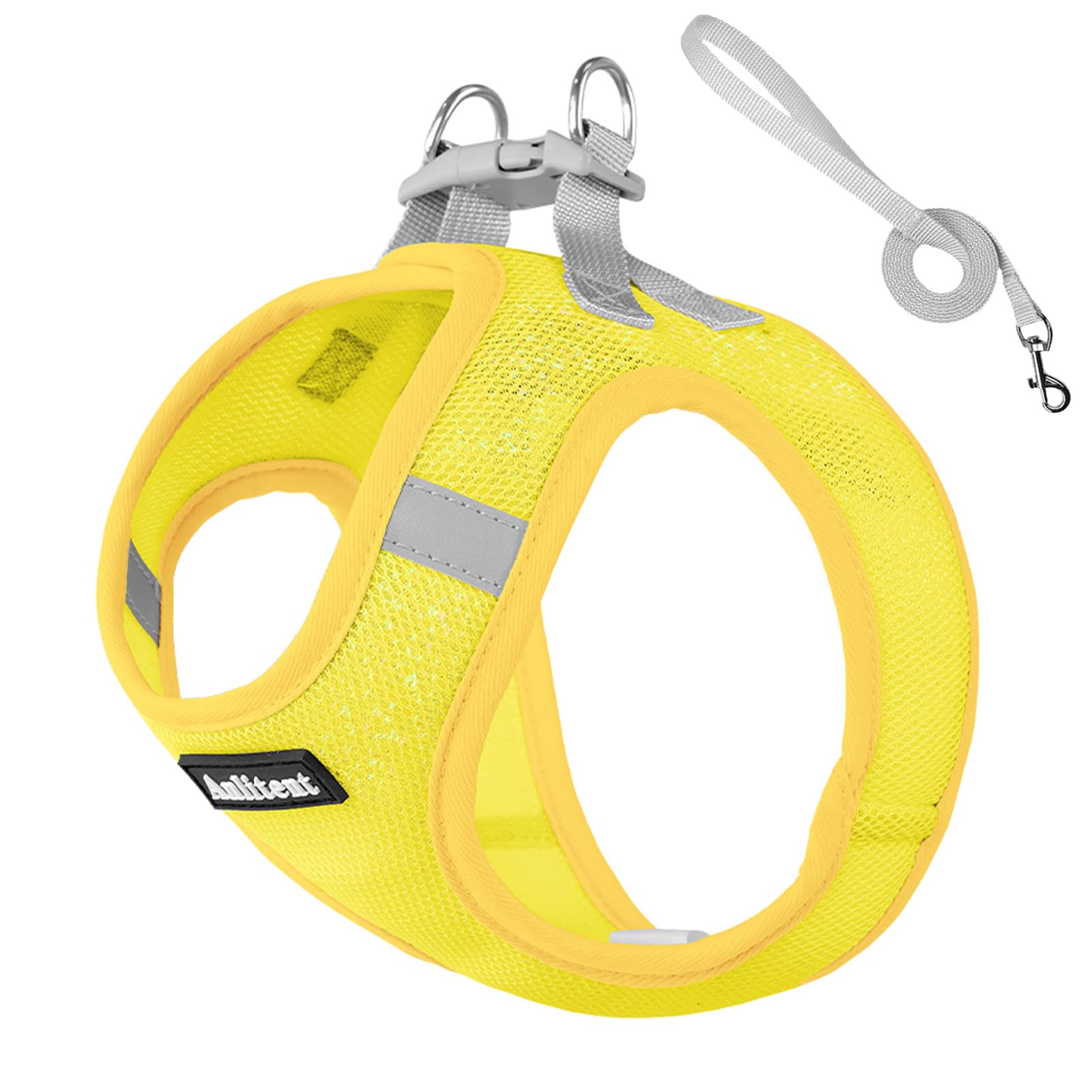 Anlitent Good Pet Supplies Step-in Air Mesh Dog Harness for Medium Sized Dogs - All Weather Daily Use, Reflective, No Slip Dog Serivce Vest Adjustable, Durable, Easy to Use & Clean 15lbs (Yellow, M) โ image 1