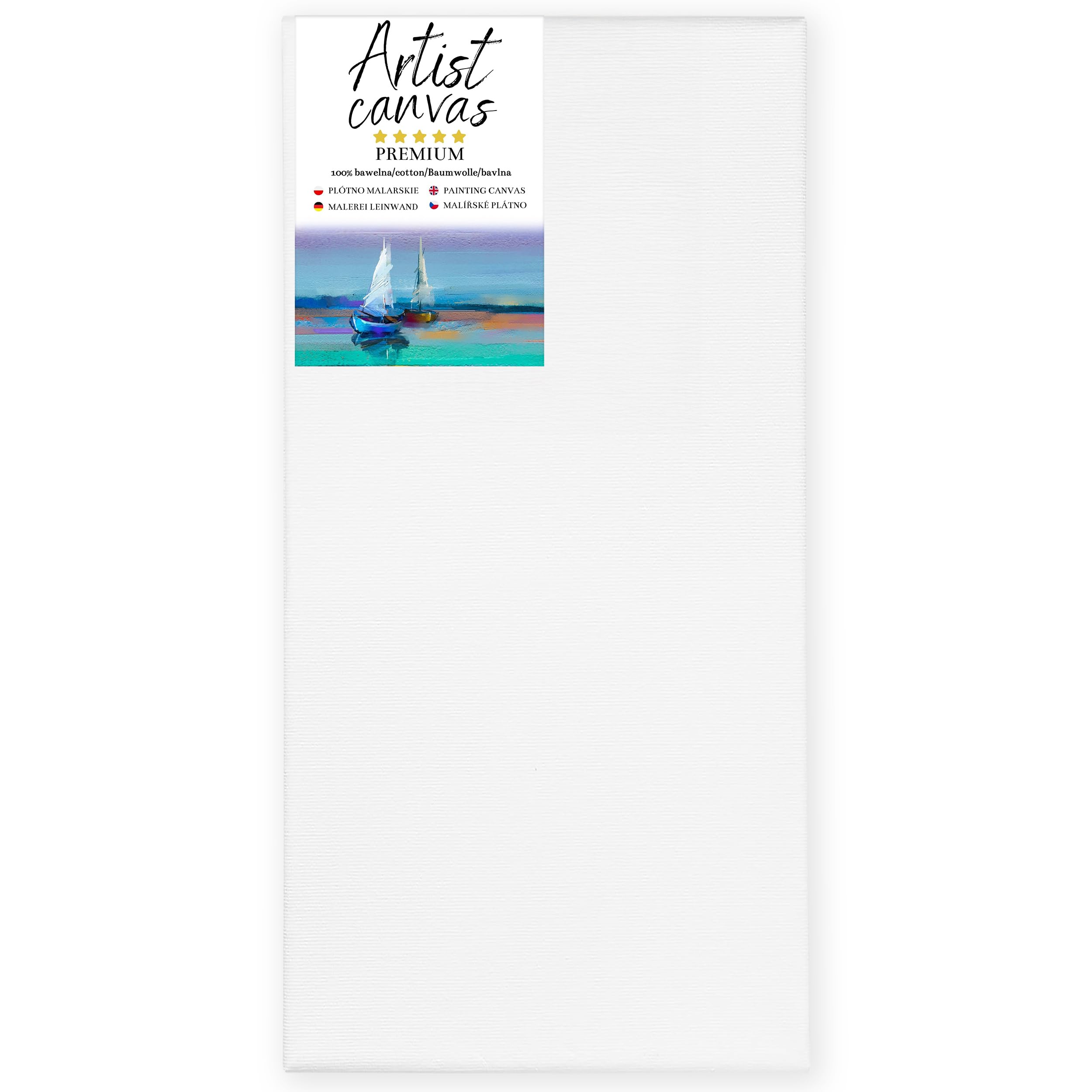 GP TONER Keilrahmen Leinwand Baumwolle Weiß Leinwände Künstlerbedarf Malen verschiedene Größen Holzleisten 60x110 cm