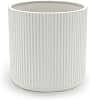 Amazon Basics Fluted Ceramic House Round Planter, 20.3 cm, Black