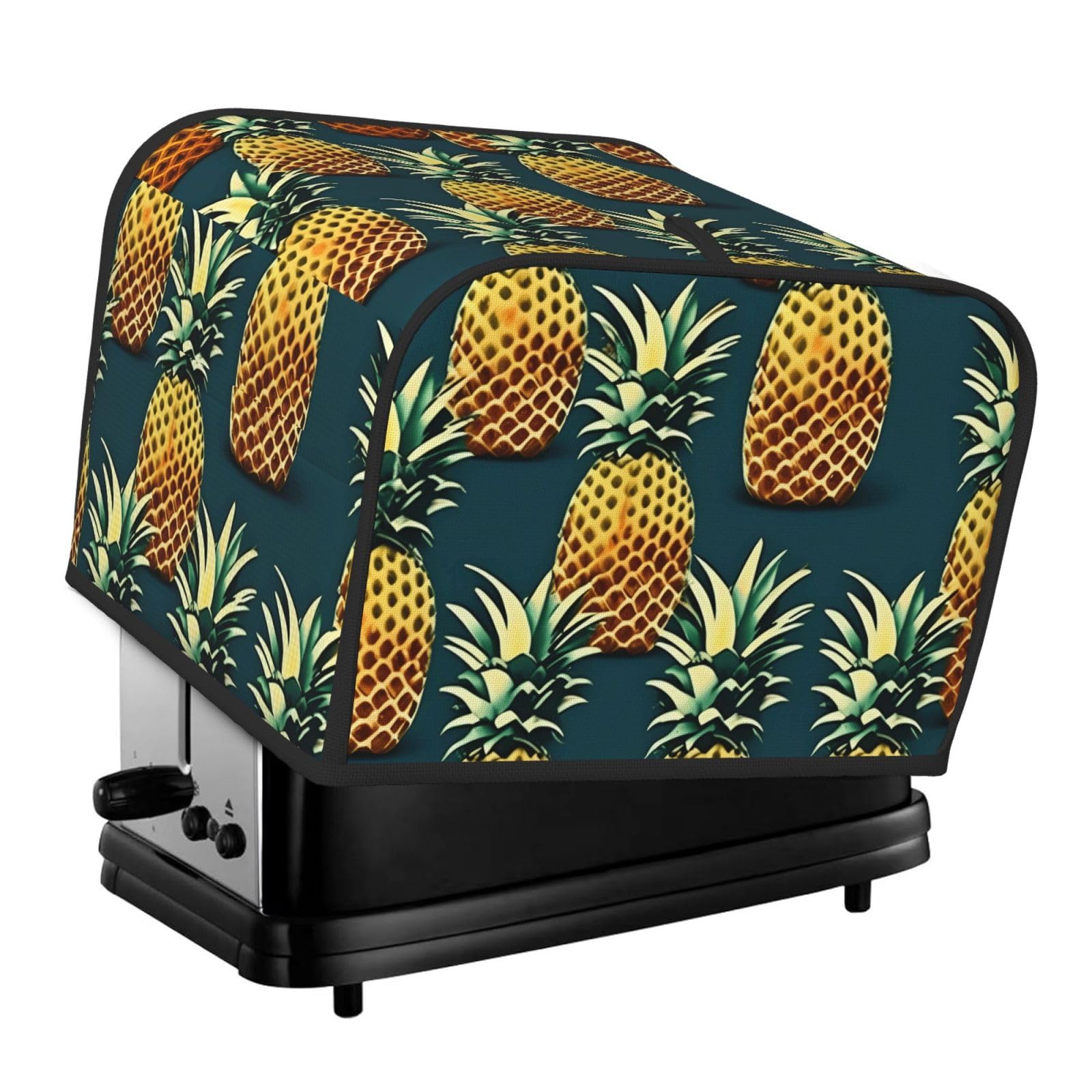 Retro Pineapple Print 4 Slice Toaster Cover Toasters Dustproof Heat Resistant Kitchen Appliance Protector