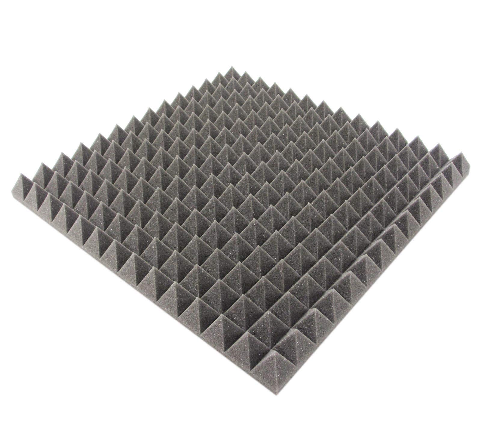 Piramide Color schuimstof met noppen, akoestisch schuim, geluidsisolatie, noppenschuim (piramide, vlamvertragend, antraciet, ca. 49 x 49 x 3 cm