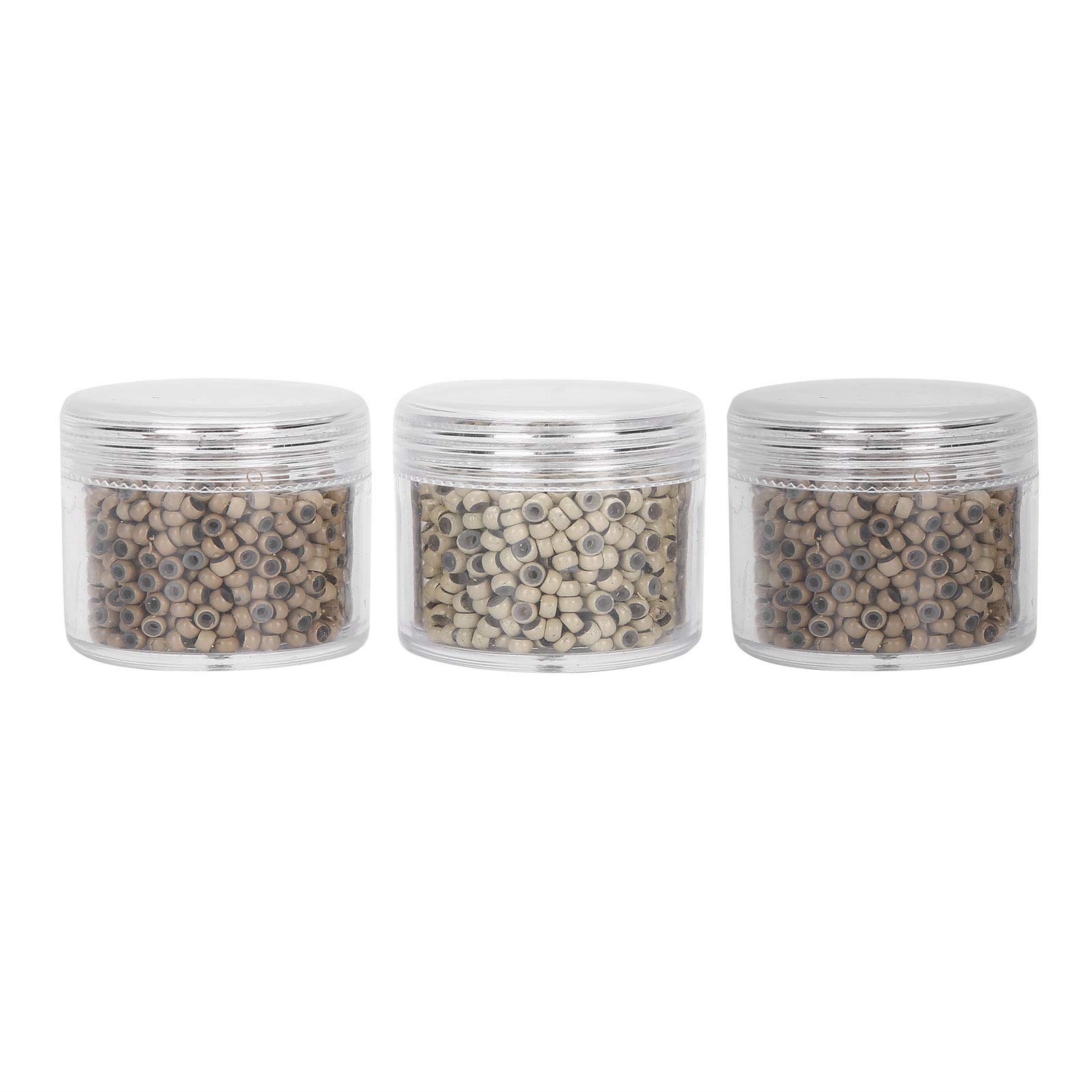 3PCS 3.0mm Silicona Micro Links Beads Juego de herramientas de extensión de cabello Nano tubos forrados suaves 3000PCS 3mm / 0.12in OD 2mm / 0.08in ID Color 6 8 13 Extensiones de