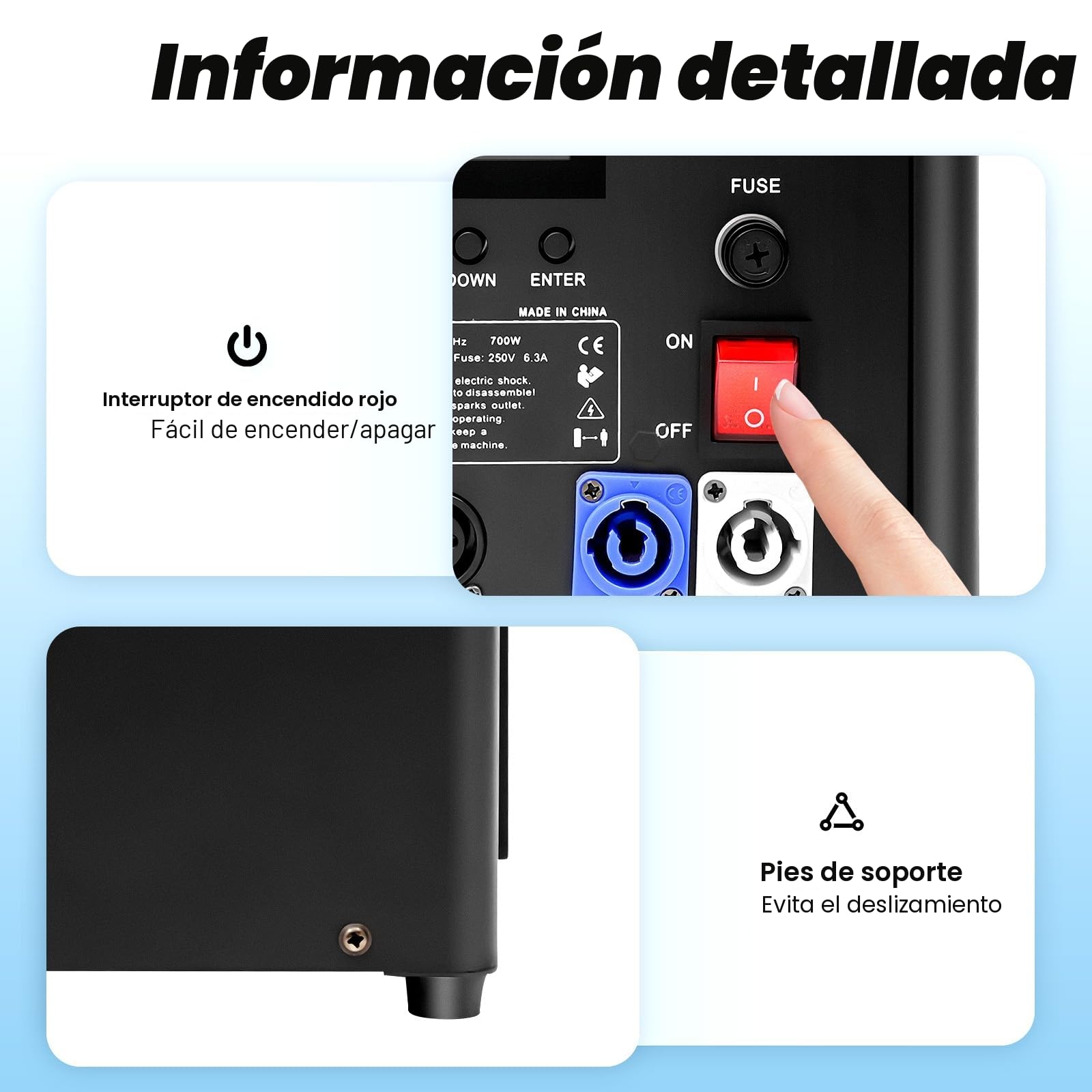 Máquinas pirotecnológicas Máquina de efectos especiales para escenarios de 700 W, control DMX, mando a distancia, altura de pulverización ajustable, para escenarios, bares, fiestas eventos