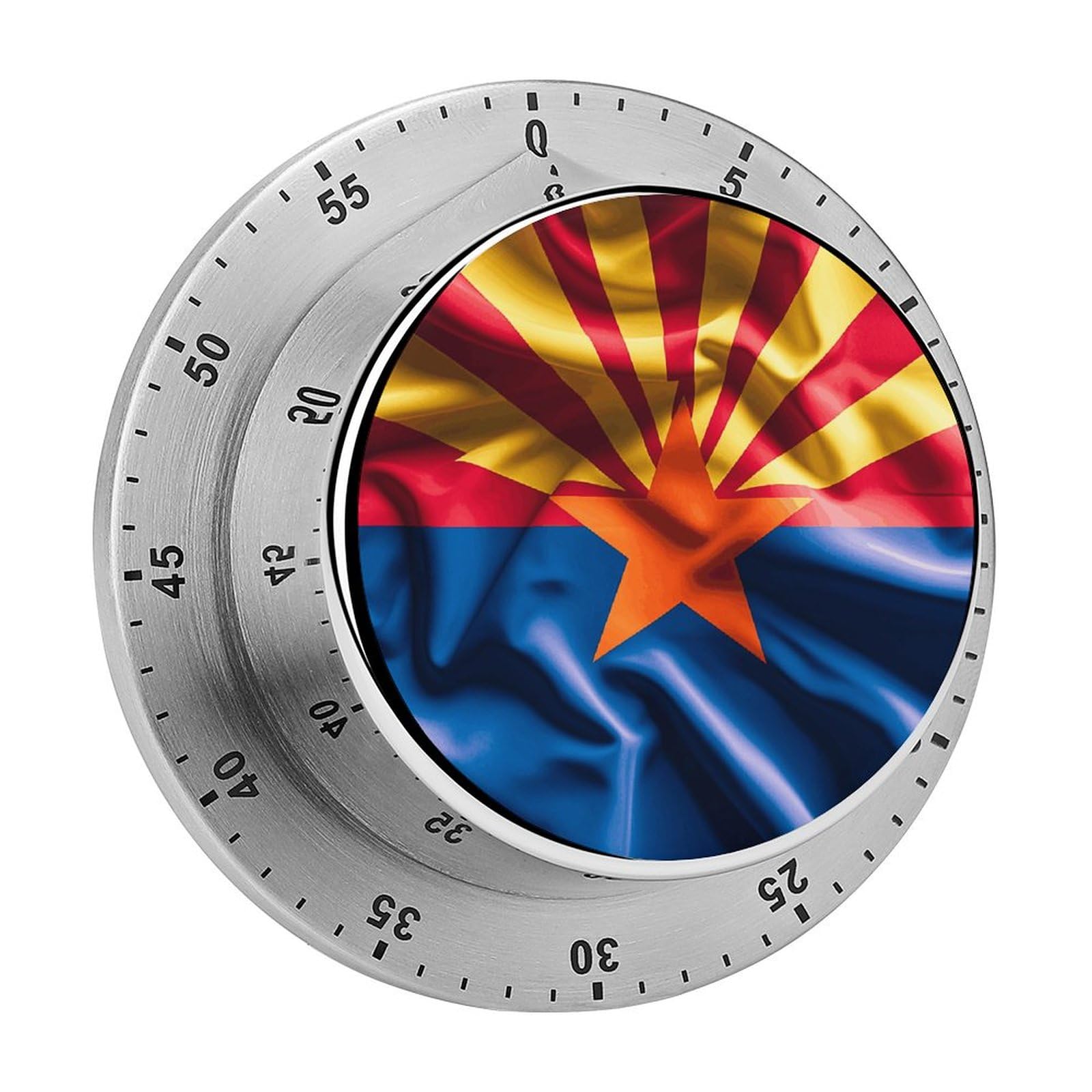 Arizona Flag Manual Countdown Timer with Magnetic Base Visual Mechanical Timer for Classroom Home Study and Cooking