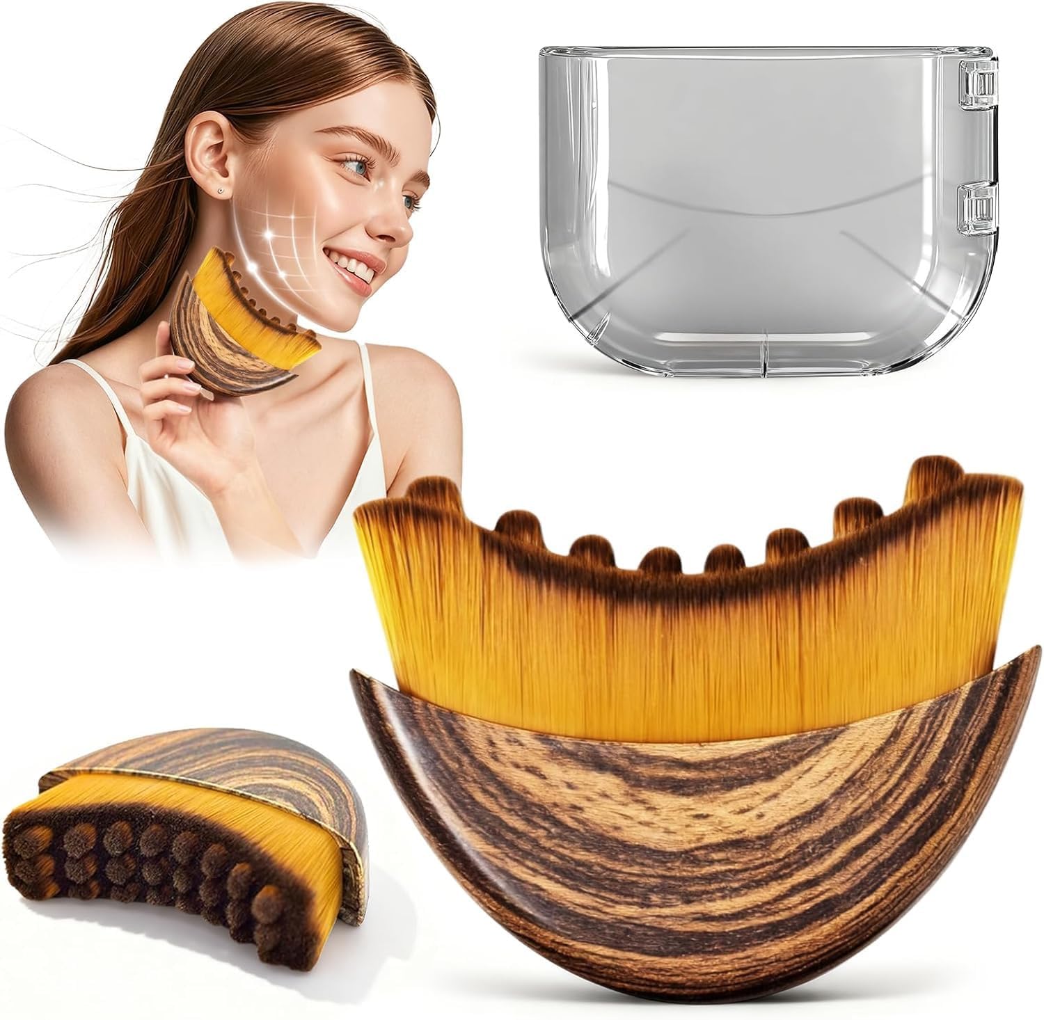New Contour Face Brush | Dry Brushing Facial Tool for Lymphatic Drainage & Face Sculpting | GOAL ZONE Massager for Face & Neck | Reduces Puffiness & Improves Skin Texture | With Storage Box-image-41