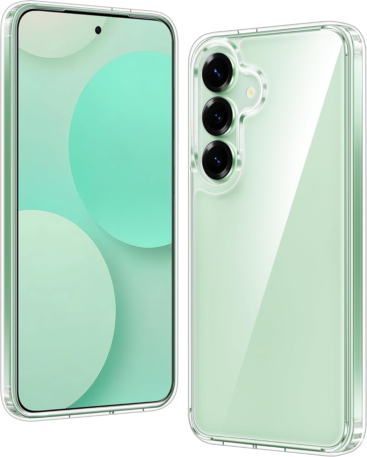 FNTCASE for Samsung Galaxy S25 Case: Galaxy S24 Case Military Grade Drop Protection Anti Yellowing Cell Phone Cover - Rugged Protective Transparent Cases (Clear)