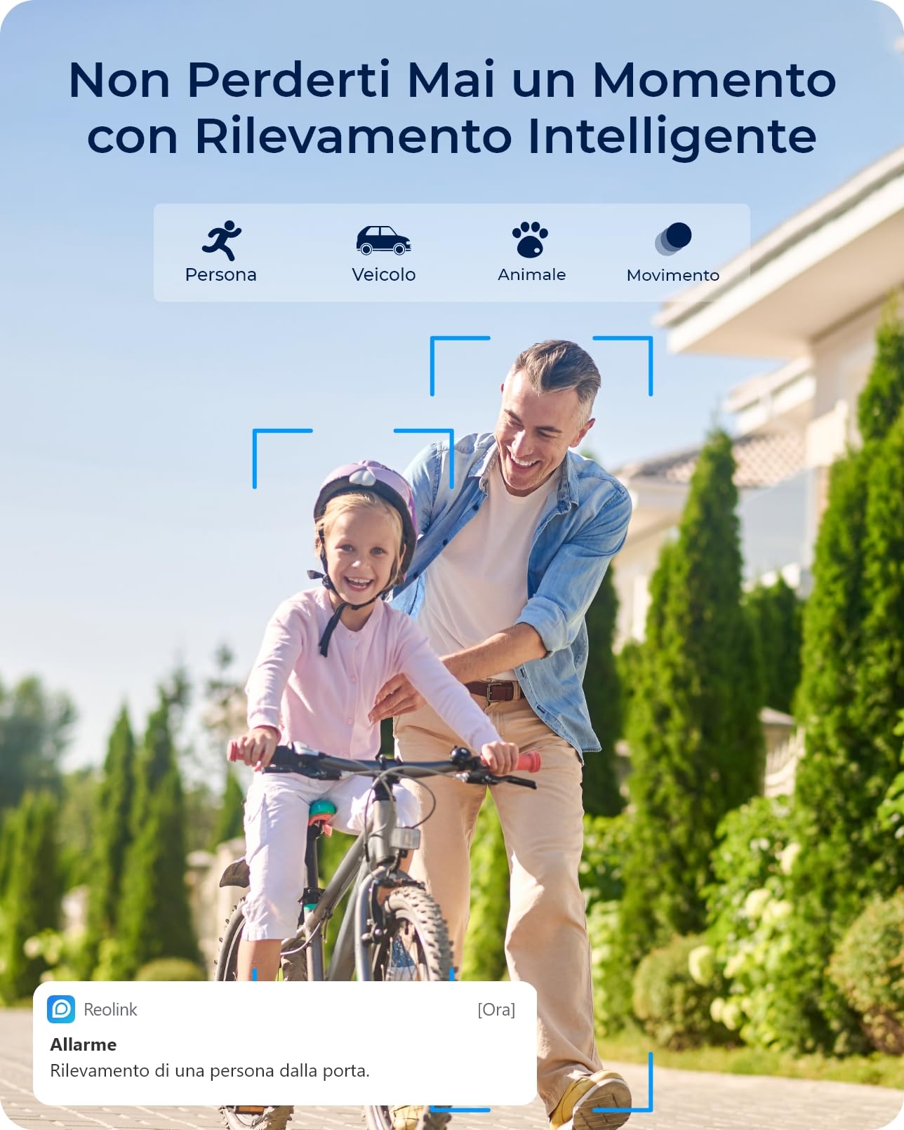 Reolink 4K Telecamera Wi-Fi Esterno Senza Fili a Batteria Argus Track | Auto-Tracking&Zoom+Pannello Solare, Doppia Lente, Videosorveglianza WiFi 2,4/5 GHz, Visione Notturna a Colori, Rilevamento AI