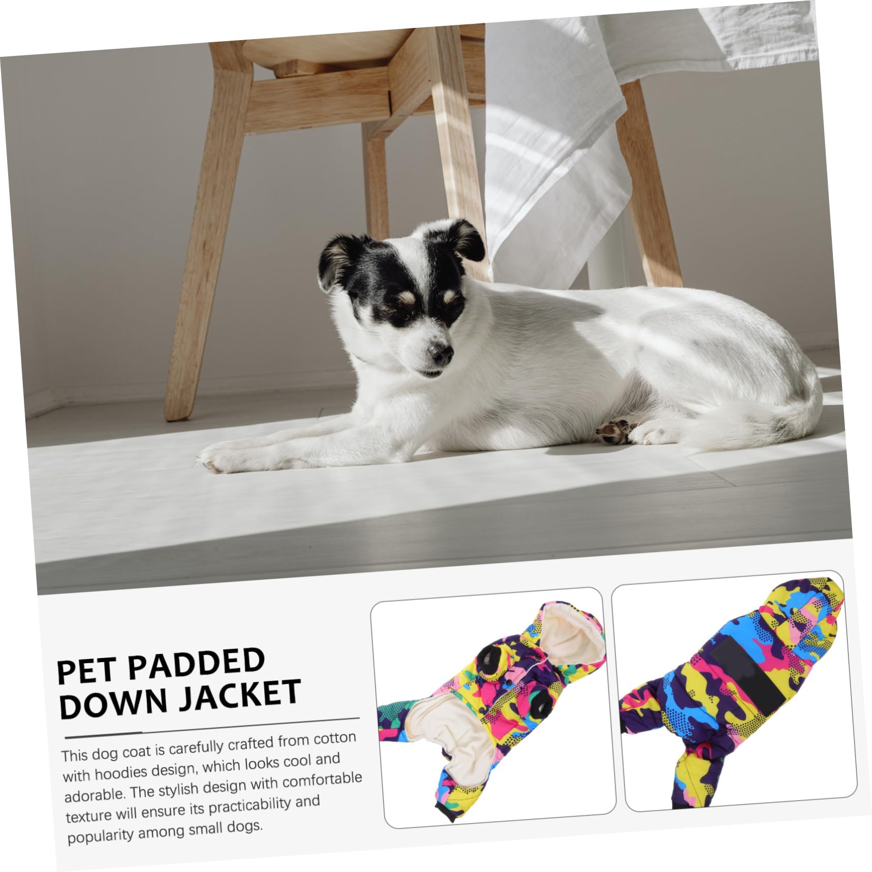 Kisangel 2stücke Wärmender Hundemantel Mit Kapuze Für Winter Dicke wasserdichte Daunenjacke Im Camouflage-Design Für Vierbeinige Freunde Für Und Outdoor-aktivitäten Schwarz Mit