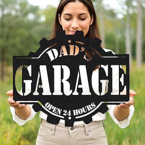 Miniatura 12 de Letrero personalizado de taller de garaje para hombres – Arte de pared de metal con nombre personalizado para entusiastas de autos, constructores y