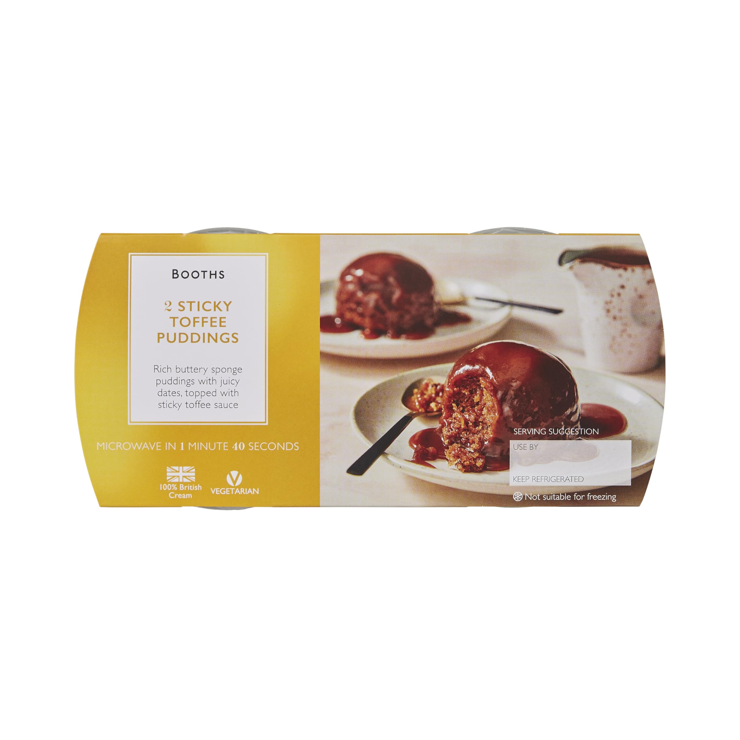 Booths Premium Sticky Toffee Pudding, 2 x 110g