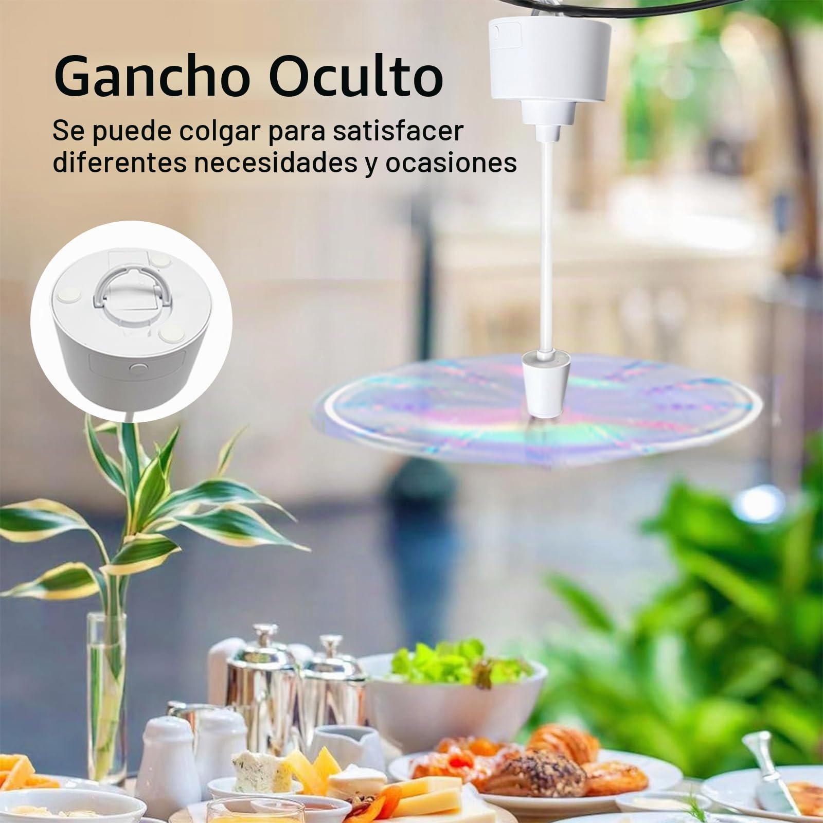 Ventilador Repelente De Moscas, 4Pcs Controlador De Trampas Para Mosquitos Con Cuello De Cisne Flexible De 360°, Luz LED Eliminación Física De Insectos Con Gancho Para Colgar Ideal Para Fiestas BBQ