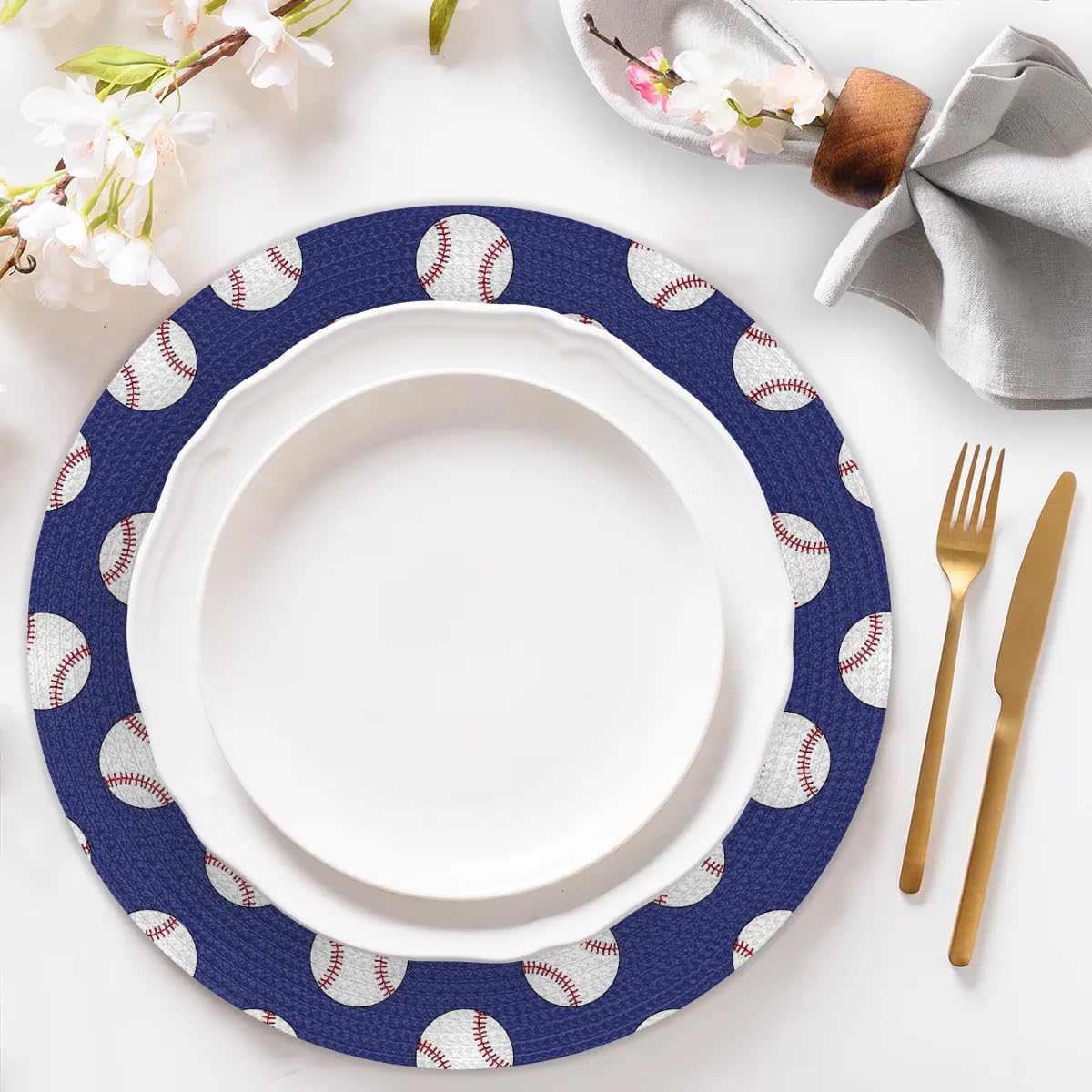 Tovagliette Americana Lavabili in Plastica e Pelle - Set di 6 Tovagliette Colazione Antiscivolo e Impermeabili (Verde e Grigio