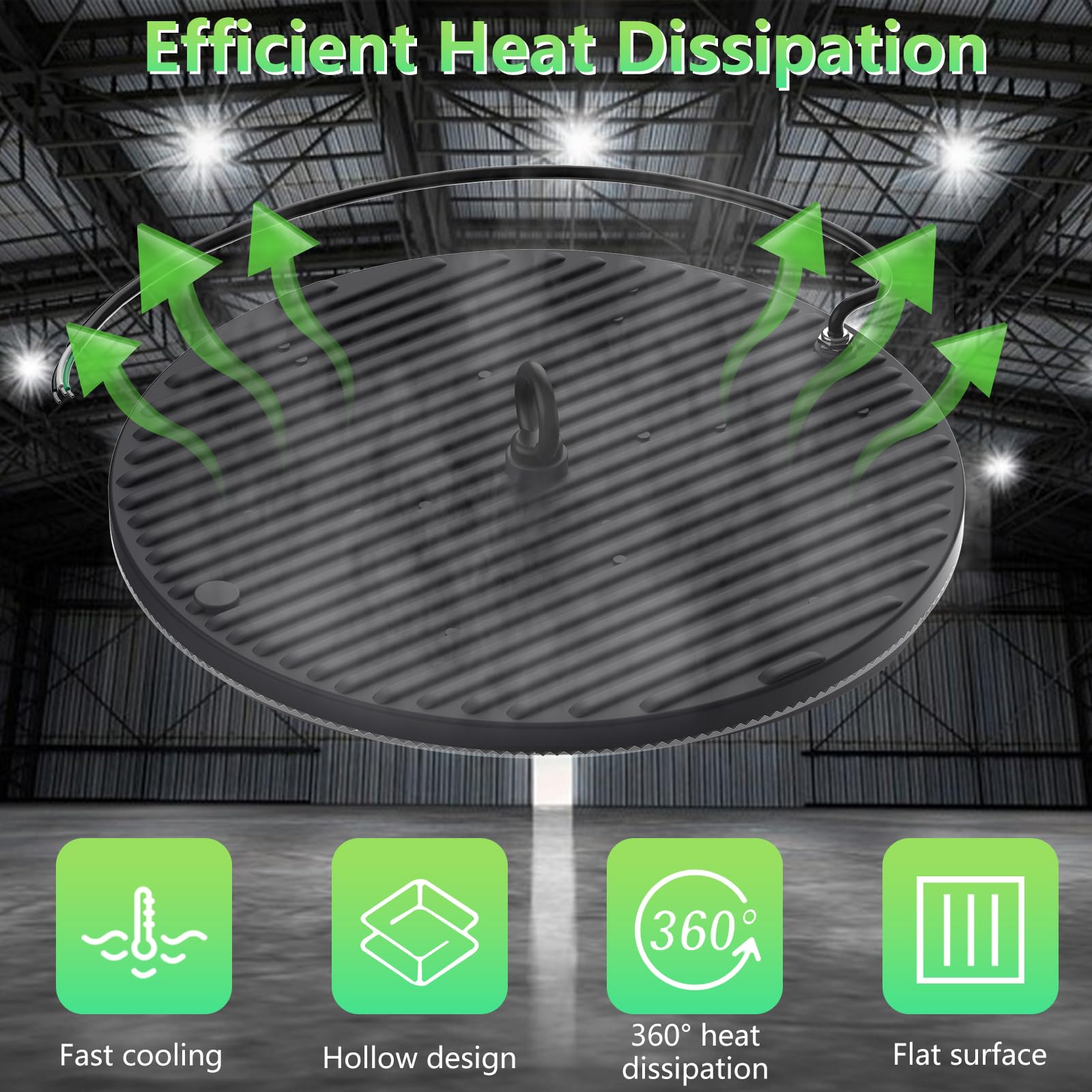 UFO LED High Bay Light 500W 50000LM LED Shop Light Without Plug 6000-6500K Daylight Bay Lighting IP65 Waterproof — view 5