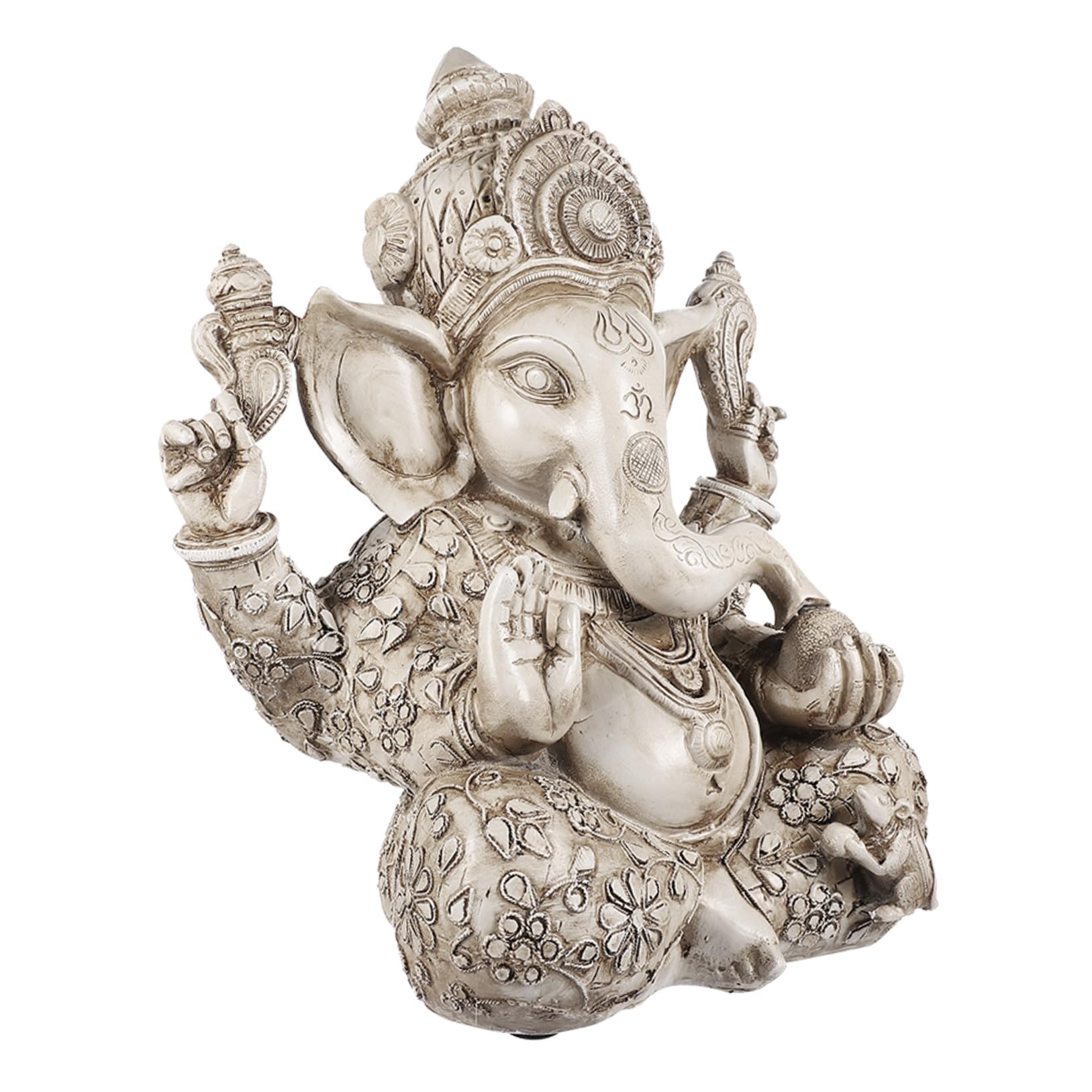 Estatua del Elefante de Resina Beige, Escultura Riqueza