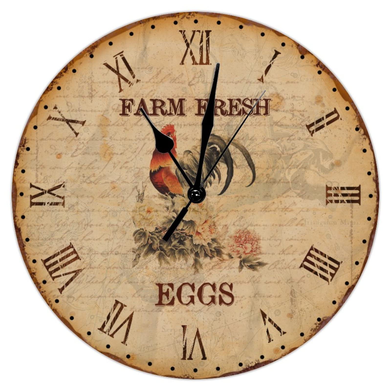 Horloge murale silencieuse rétro pour une cuisine cottage chic et chaleureuse