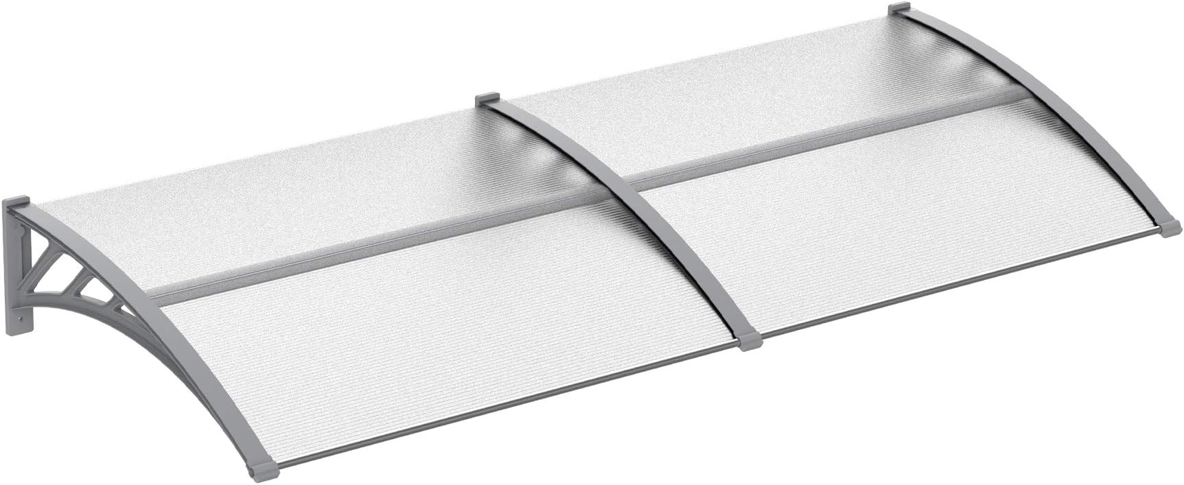 Outsunny Door Canopy Awning Outdoor Window Rain Shelter Cover for Front and Back Door Pouches Clear 100 x 75cm