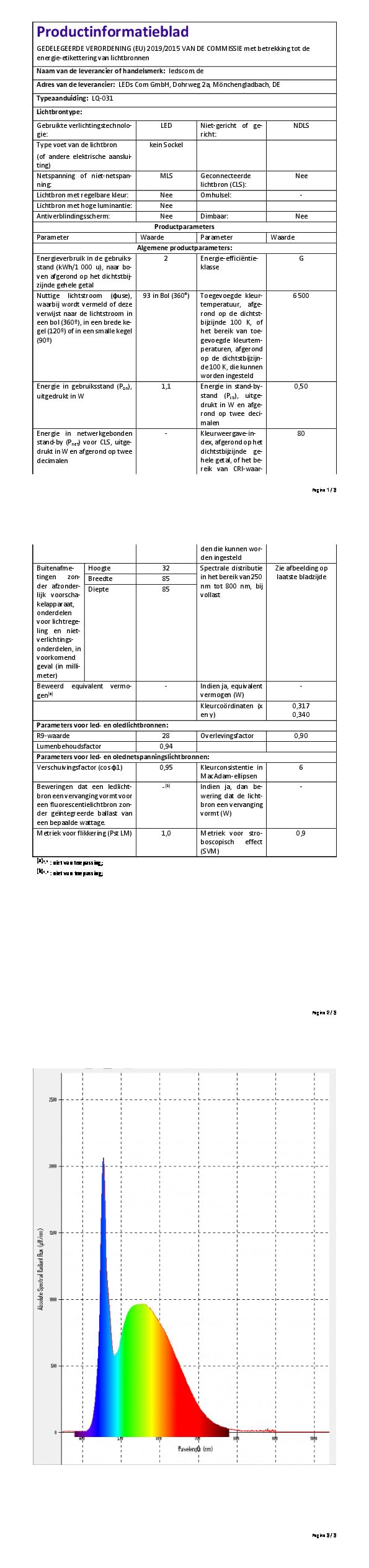 ledscom.de 8x LED Treppenlicht/Wandeinbauleuchte FEX für innen und außen, rund, 85mm Ø, kaltweiß