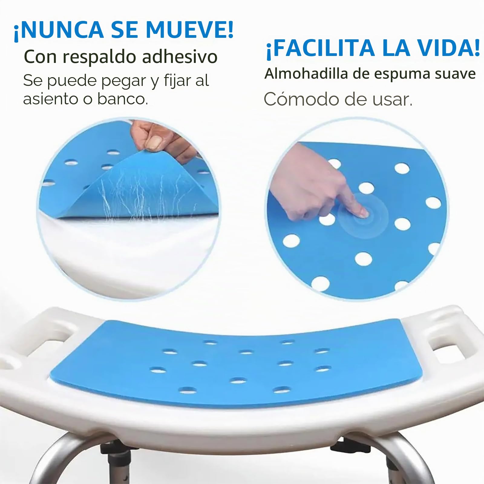 NEWFUN - Silla de Ducha, Asiento de Ducha para Adultos, taburetes de Ducha y baño, Taburete de Ducha Antideslizante, Montaje sin Herramientas, Asiento de baño para Adultos, 150 kg