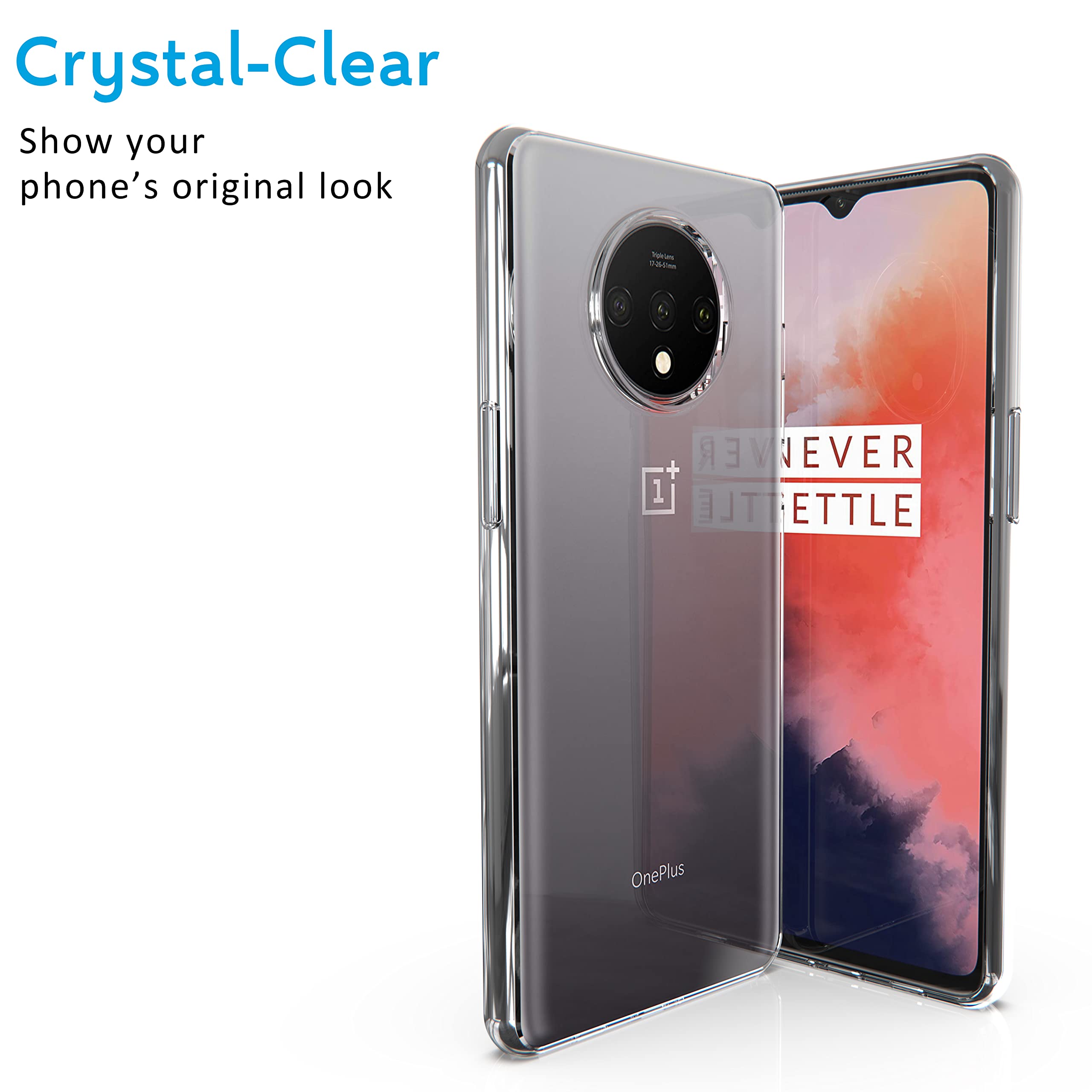 Cover Per OnePlus 7T Con Farfalle: Custodia Trasparente In TPU Morbido, Antiurto E Antigraffio, Compatibile Con HD1900/1901/1903/1905/1907