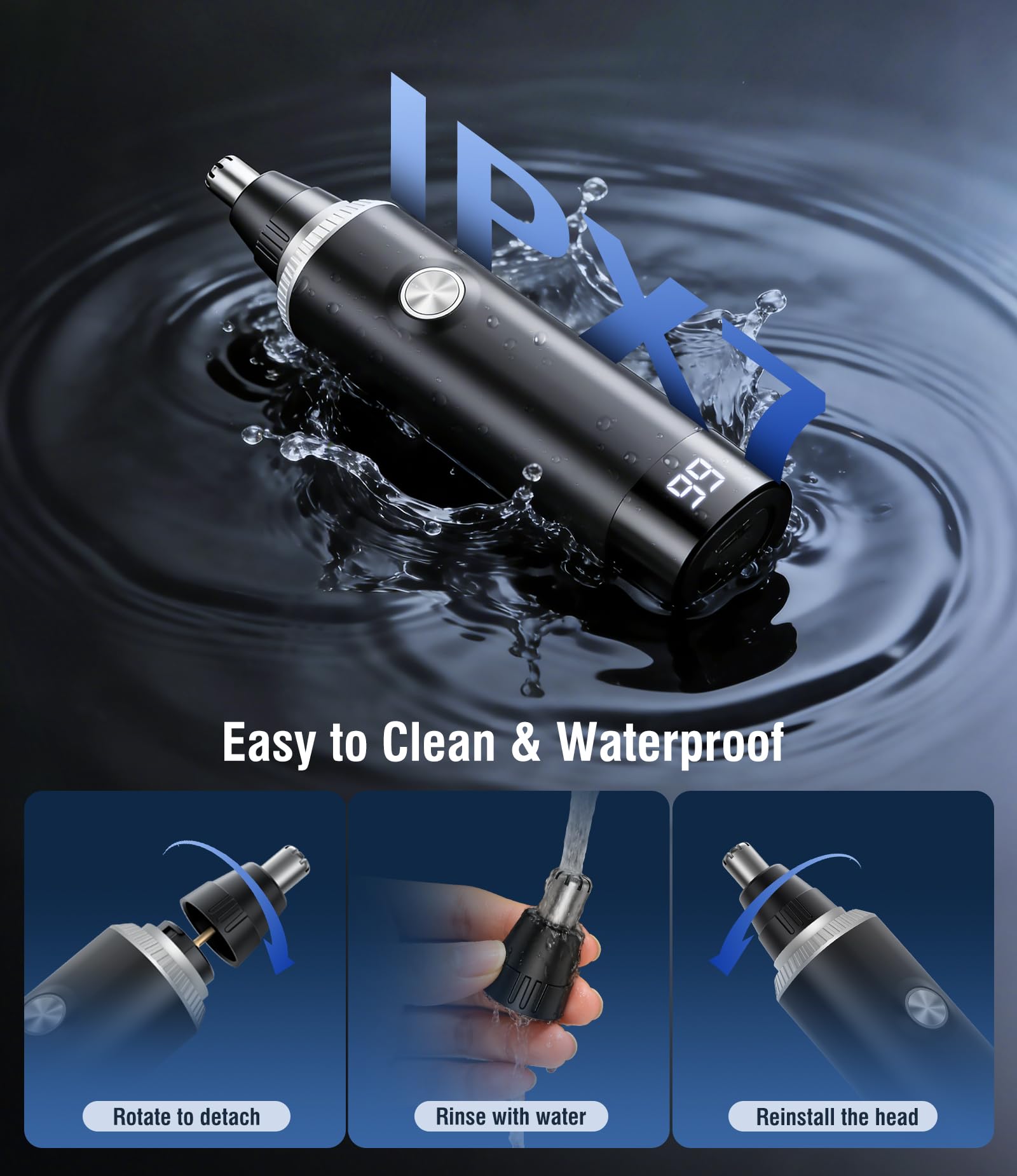 Nose Hair Trimmer - Painless & Rechargeable -3