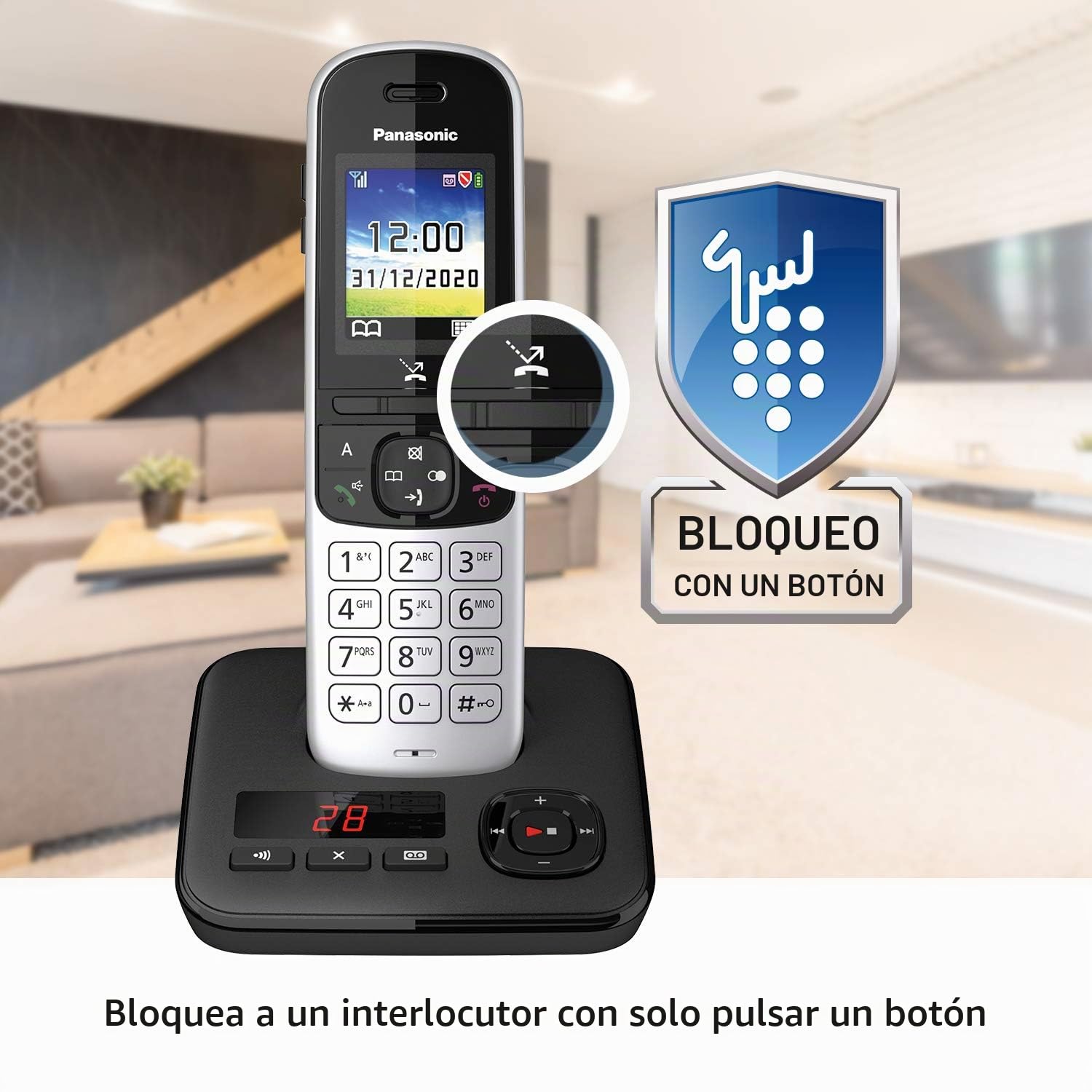 Teléfonos con Cable Marca PANASONIC Modelo KX-TGH722GS Black