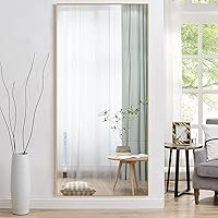 Vista 38 de NeuType Espejo arqueado de longitud completa, 71 x 32 pulgadas, espejo grande de cuerpo completo con marco de metal de aluminio, protección contra