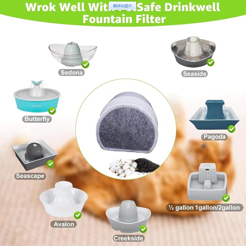 Poweka Szűrőszett PetSafe Drinkwell Kutyaitatókhoz - 16db Hab Előszűrő és Szénszűrő Rozsdamentes Acél 360, Avalon, Pagoda Modellekhez