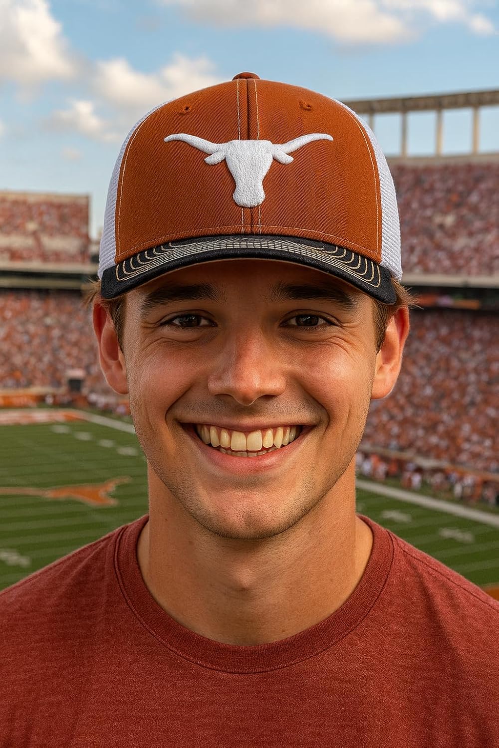 Texas University Mesh Trucker Hat Classic Adjustable Team Logo Snapback Cap (Multicolor) - Image 3