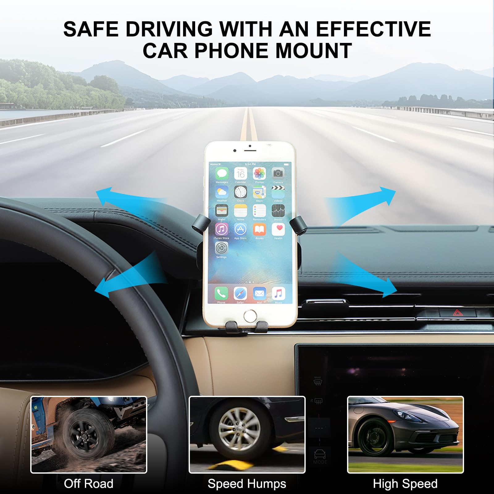 Supporto universale per cellulare da auto, compatibile con Land Rover Range Rover/Sport (23 + modelli), in metallo, con testa di arachidi, per smartphone da 4 a 6,8 pollici
