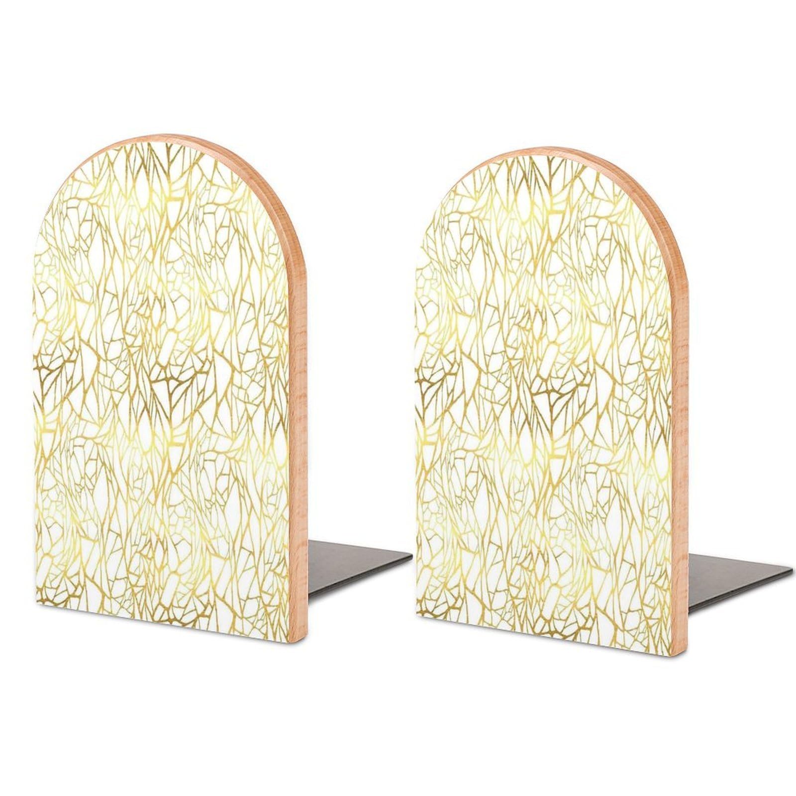 Ornament Exotic Animal Pattern Style Feminine Glamor Beech Wood Bookends Heavy Duty Book Organizers Desktop File Holder for Office Home Bookshelf