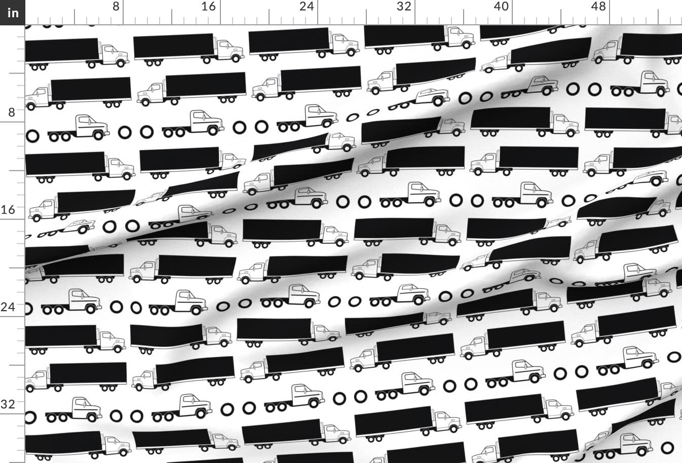 Spoonflower Fabric - Black White Truck Boys Wheels Nursery Printed on Upholstery Velvet Fabric Fat Quarter - Upholstery Home Decor Bottomweight Apparel