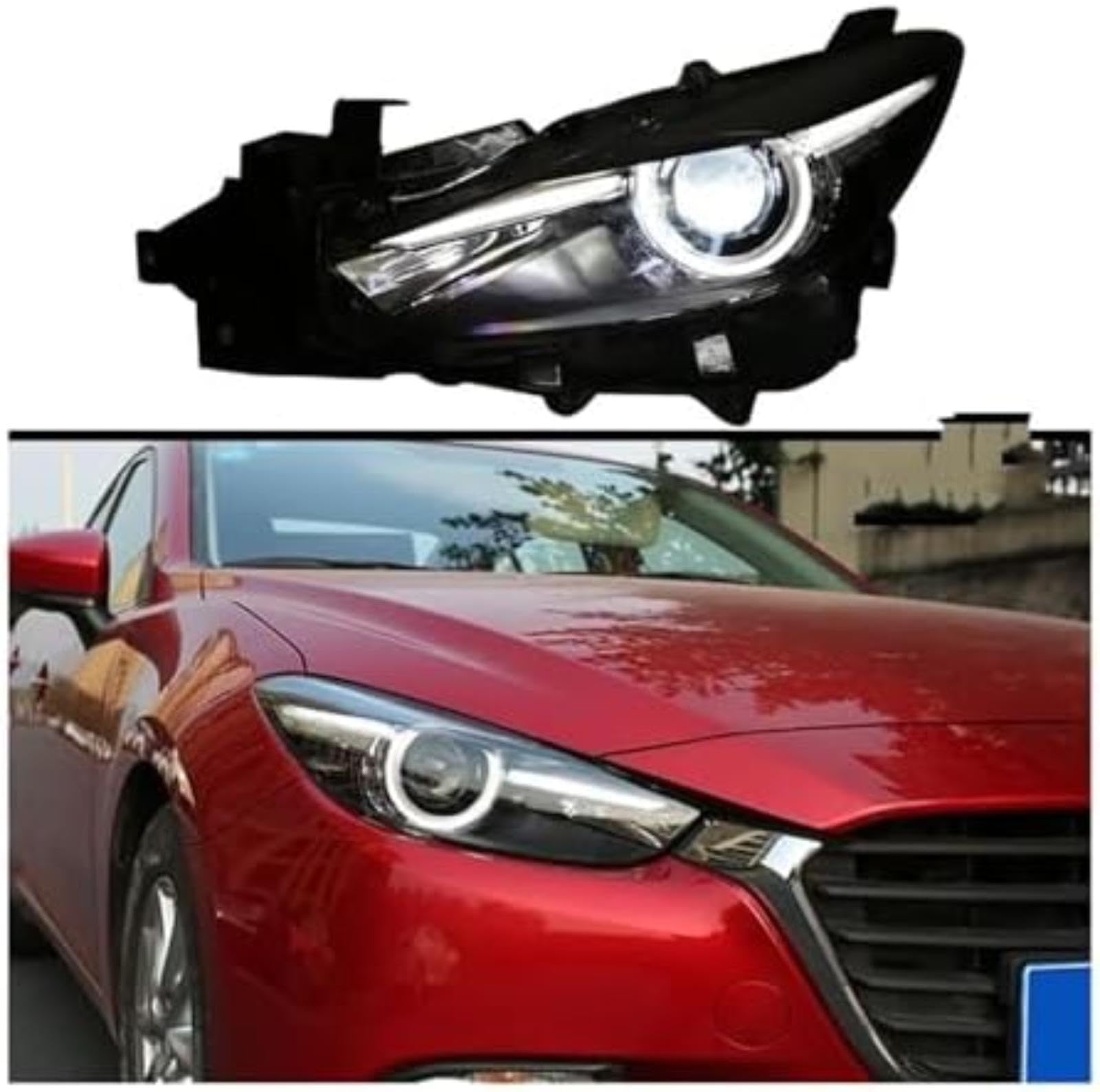 Dla Mazda 3, dla Mazda3, dla Axela 2017-2018 przedni reflektor samochodowy reflektor dynamiczny obiektyw kierunkowskazu lampy samochodowe światło Lusterko samochodowe (Headlight LED)