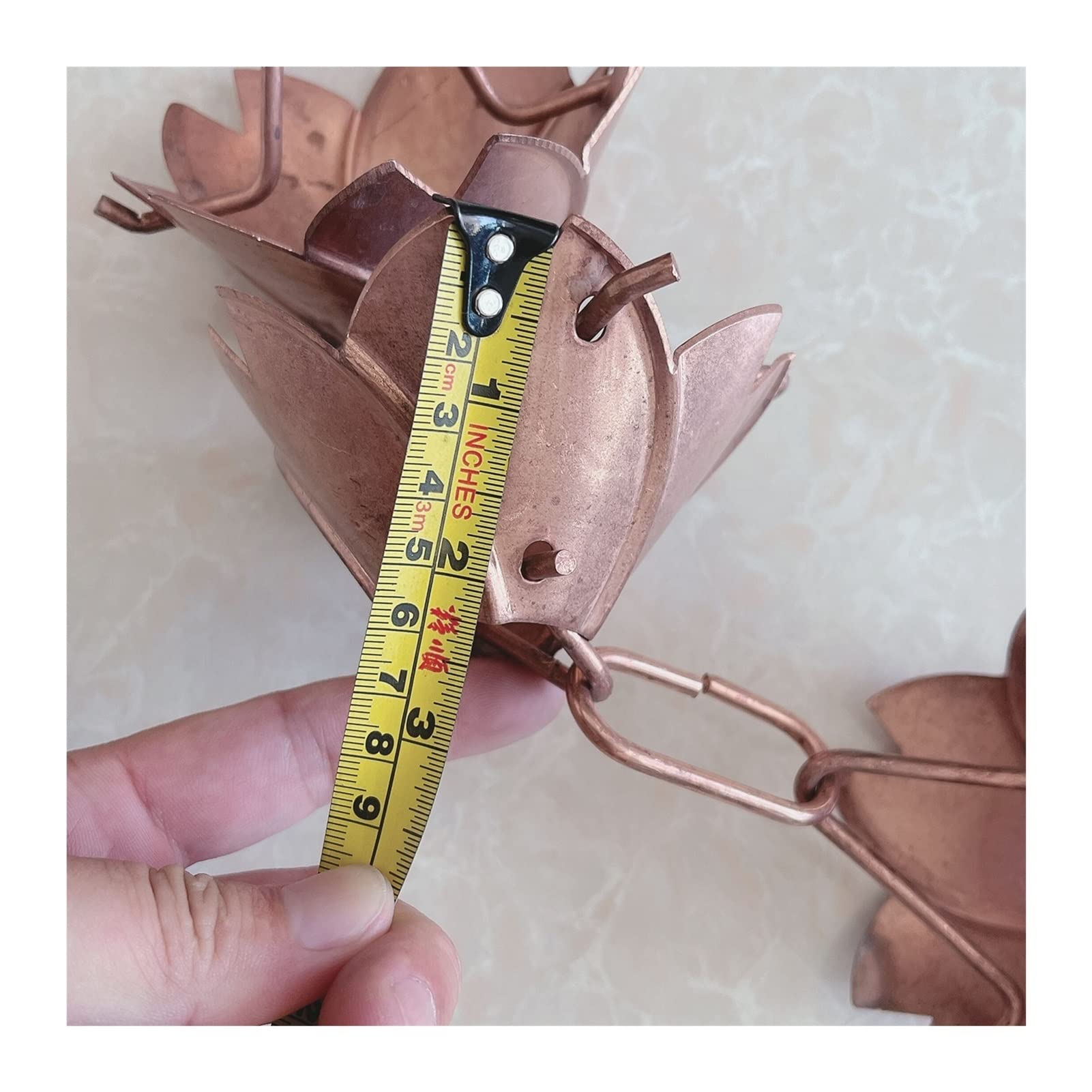 Łańcuch Deszczowy Japońskie Świątyni Łańcuchy Rain na DownSpouts Mosiądz Łańcuch Dach Raczek Rocznika Copper Rynku Drenage(Grey)