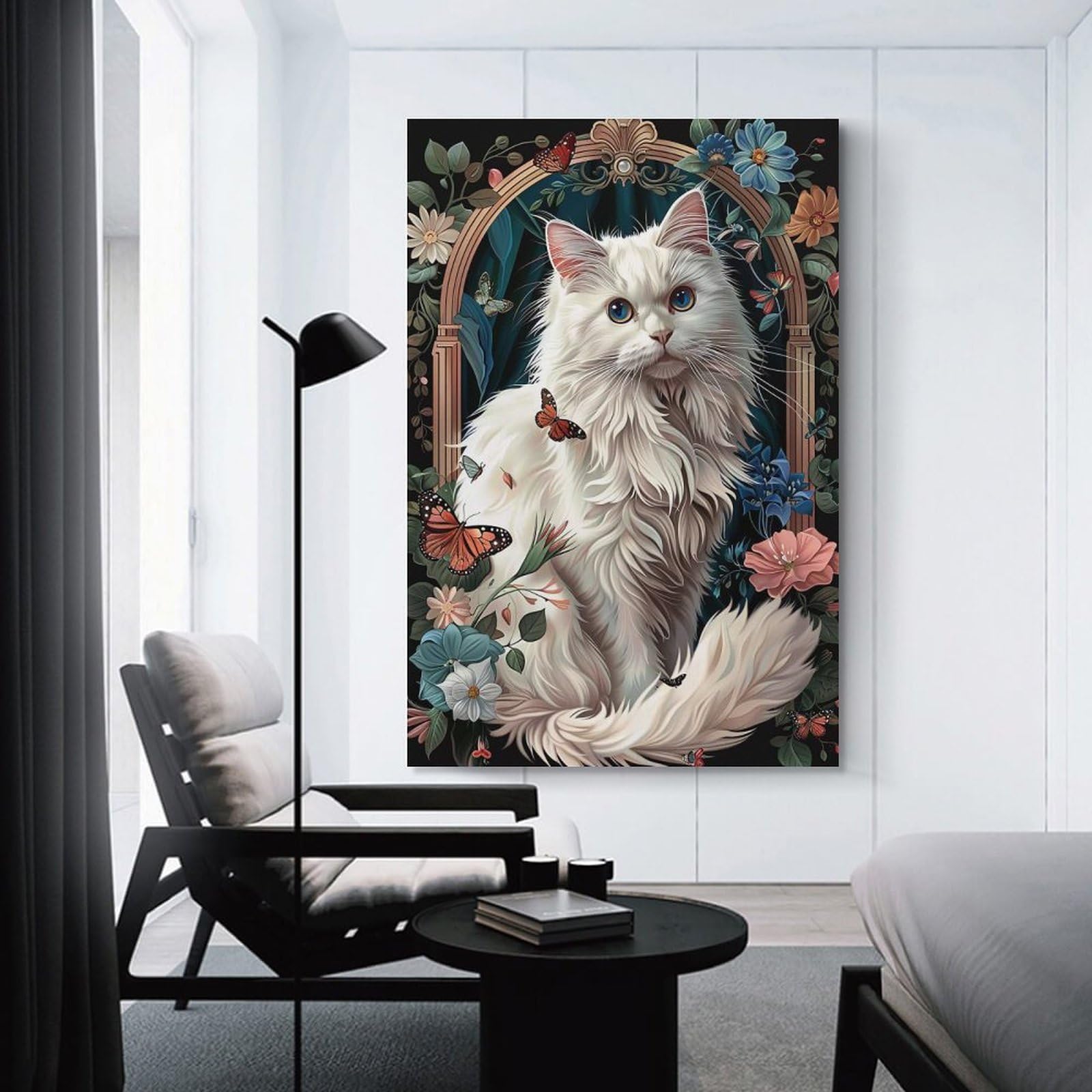 Junmoney Turkish Angora Canvas Art Print, 20x30inch(50x75cm), for Bedrooms, Workspaces And Everyday Interiors, A Flexible Wall Accent for Shared Spaces