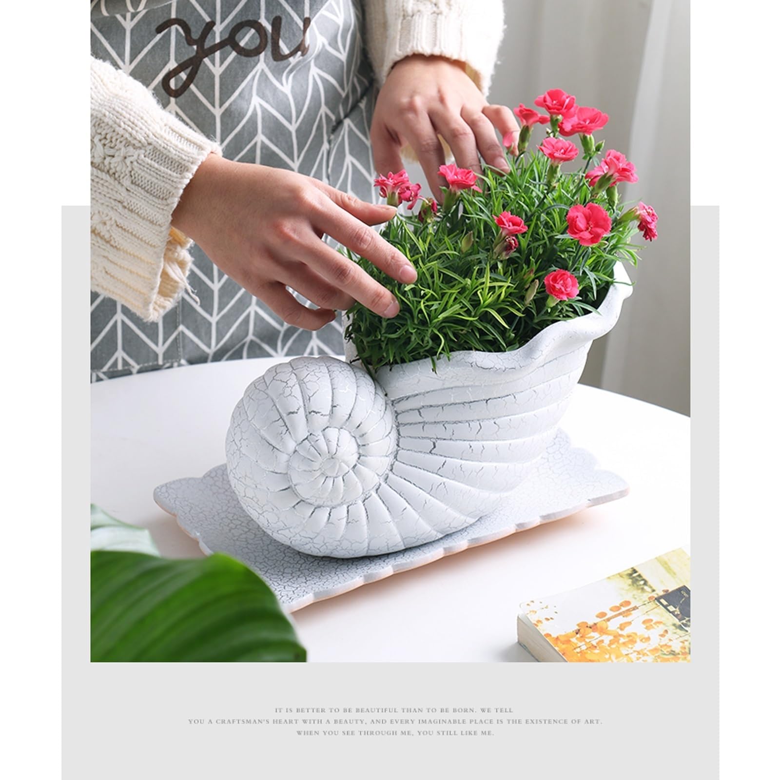 ULTRAWAVE Doniczki na kwiaty kreatywna wewnętrzna i zewnętrzna ceramiczna doniczka kreatywna dekoracja bonsai doniczkowa doniczka na sukulenty ozdobna doniczka