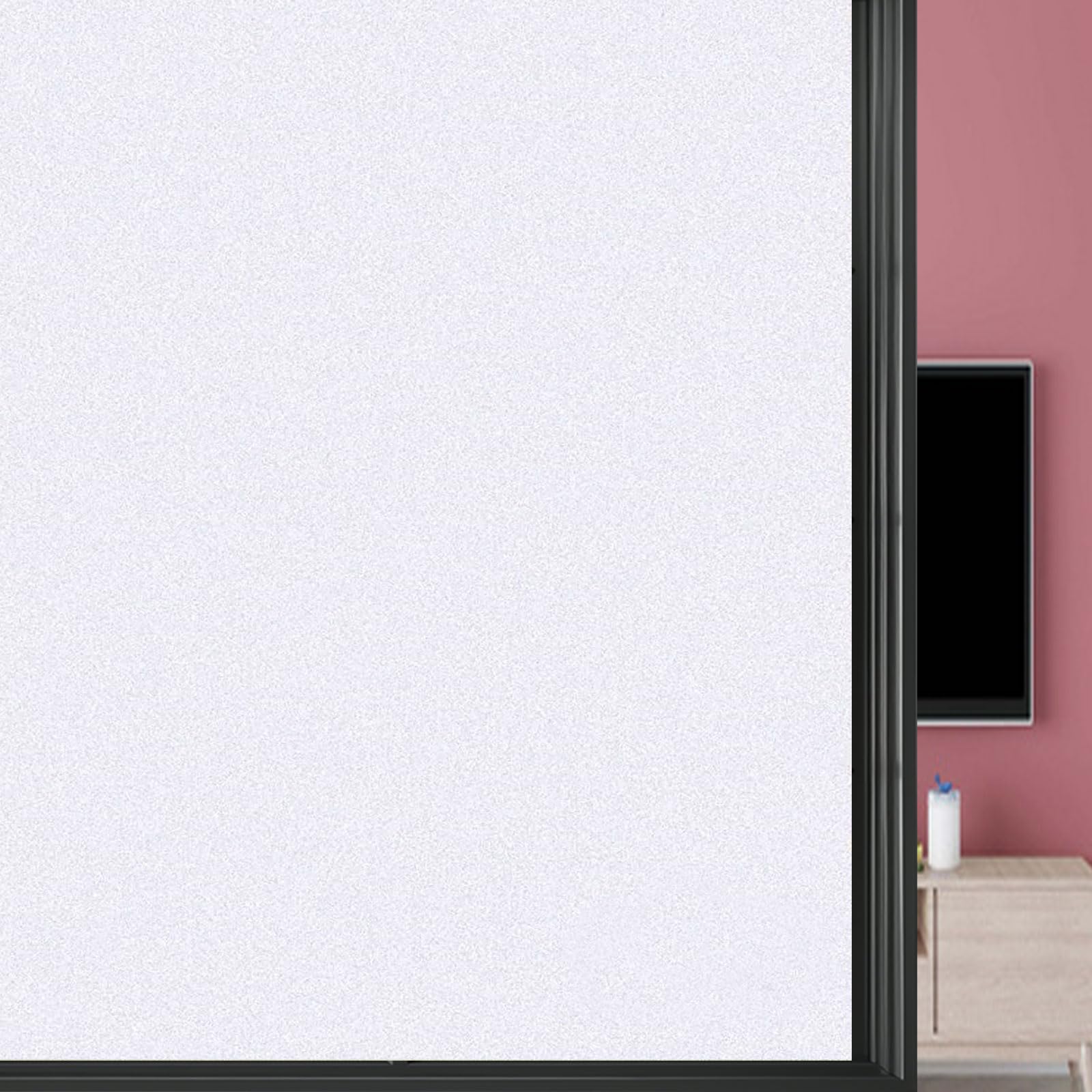 Film Fenetre Anti Regard 65 x 240 cm Autocollant Pas de Colle Statique Cling Film Occultant Fenêtre Electrostatique Vitre pour Bureau Chambre Cuisine, Blanc Mat