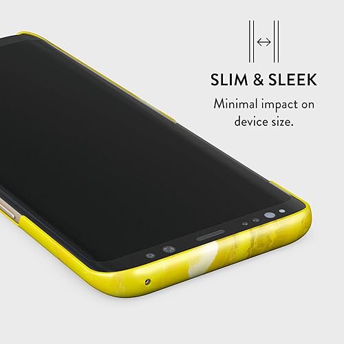 Miniatura 4 de BURGA Funda para teléfono compatible con Samsung Galaxy Note 9, diseño de mármol amarillo neón, piedra cítrica, vibraciones de verano, bonita funda