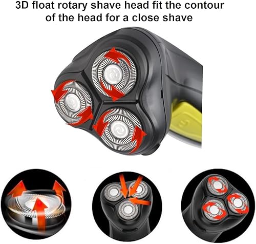 Miniatura 7 de Afeitadora eléctrica profesional con cable, maquinilla de afeitar de cabeza calva, afeitadora giratoria 3D para hombre, rasuradora de cara y cabeza,