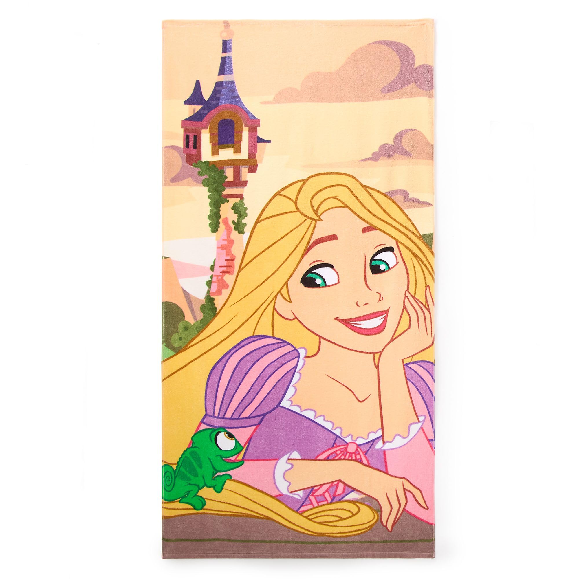 Disney Store Rapunzel Official Beach Towel Tangled Soft Cotton Quick Dry Pool Beach Bath Towel For Kids, H150 X W74cm
