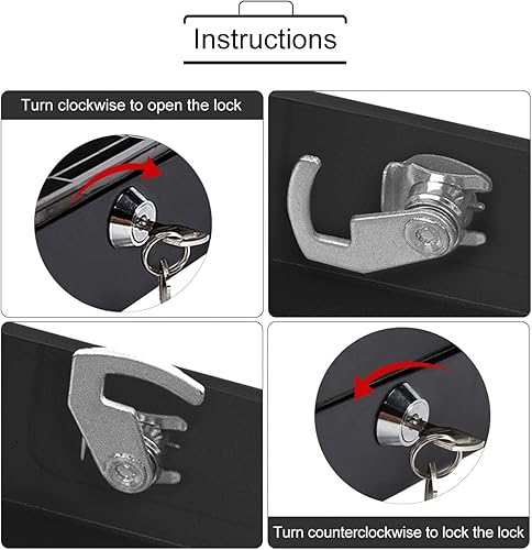 Miniatura 3 de Caja de dinero mediana de 5.9 x 4.72 x 2.95 pulgadas, caja de dinero portátil de acero para el hogar con bandeja de dinero para caja de seguridad