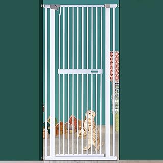 Cat Gate - Extra Tall Pressure Fit Pet Safety Gate 76-82cm Wide, 151cm Tall | Unique 90° Two Way Open/Stay Door, Auto Close Function