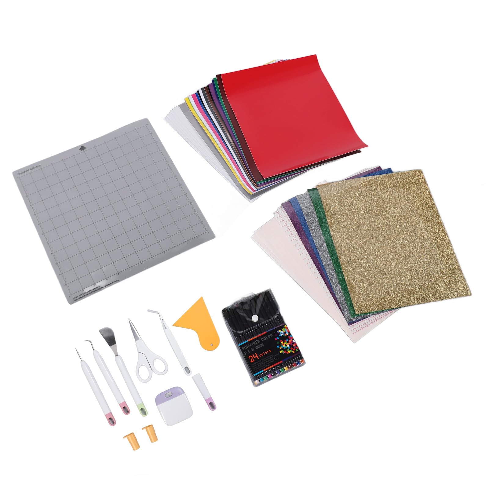 Ensemble Complet de 72 Accessoires pour Maker 3 Explore Air 2 avec Feuilles d'éthylène, Ruban de Transfert, Conception de Grille et Kit d'outils de Bricolage pour Projets 'artisanat,