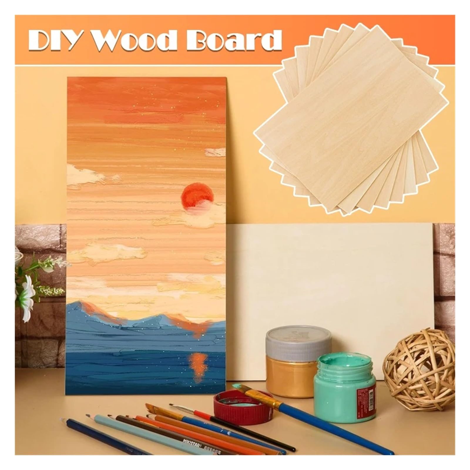 Tabla De Madera Sin Tratar Láminas de madera balsa for manualidades, proyectos bricolaje, accesorios, tablero ligero, láminas finas sin acabado for cortar y grabar